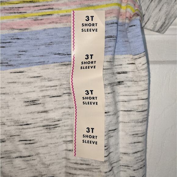 Cat & Jack Boys Heather Grey Blue Multicolor Stripes T Shirt 3T - Picture 5 of 9
